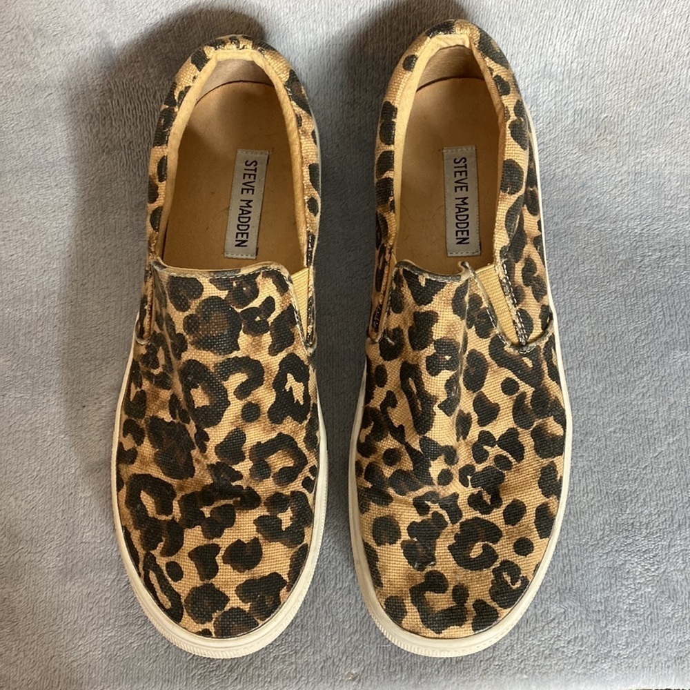 Steve Madden Gills Leopard Platform Slip-On Sneakers Tan Black Size 8.5 - Picture 8 of 10